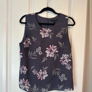 Banana Republic Sleeveless Blouse Top Women’s Size Medium Floral Gray Purple